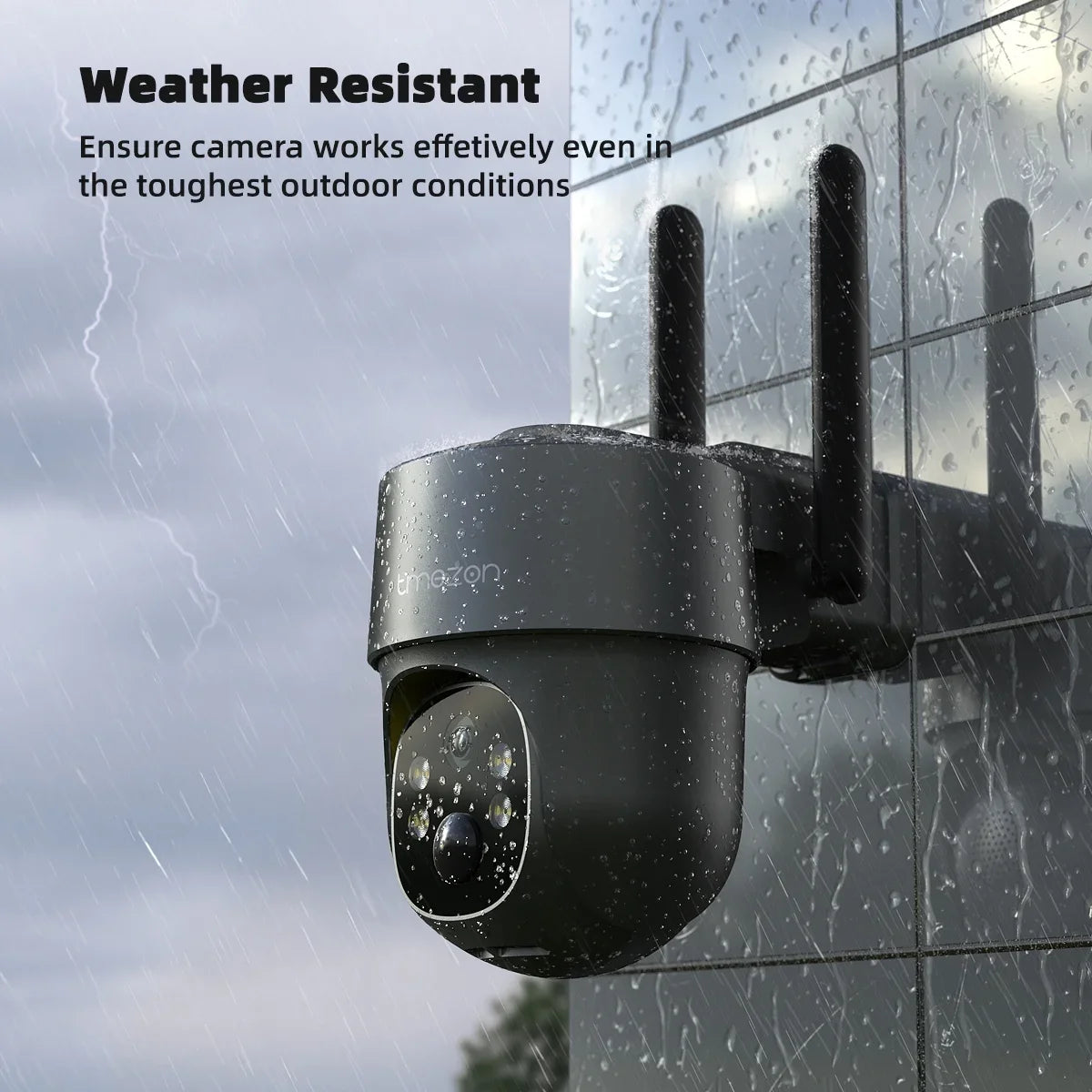 Waterproof 3MP LTE 4G IP66 with Color Home TMEZON Surveillance Security WiFi Surveillance Wireless Solar Camera Cellular Night Powered, Vision Spotlight Camera Camera
