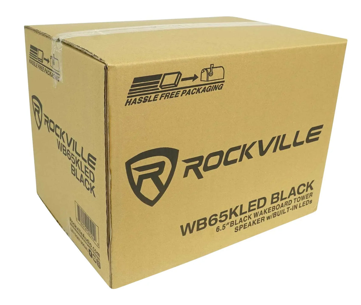 Speakers+Remote 600w Marine Wakeboard 6.5" Rockville Tower Pair LED Black WB65KLED