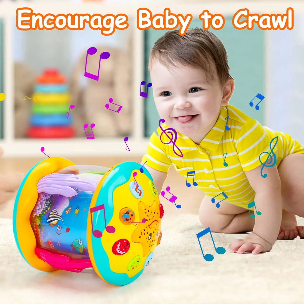 Musical Time to 4 Learning Baby Light Tummy in Toys 12 ISHANTECH Months Toys 6 Ocean Rotating Crawling Projector 1 Up