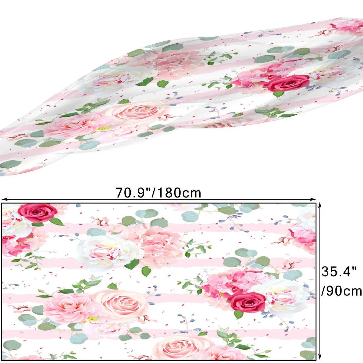 Oblong Wraps Wraps Red Long Sunscreen and for Rose FREEAMG Scarf Women Pink Neck Large Packed Hair Gift Headscarf Shawls Silk