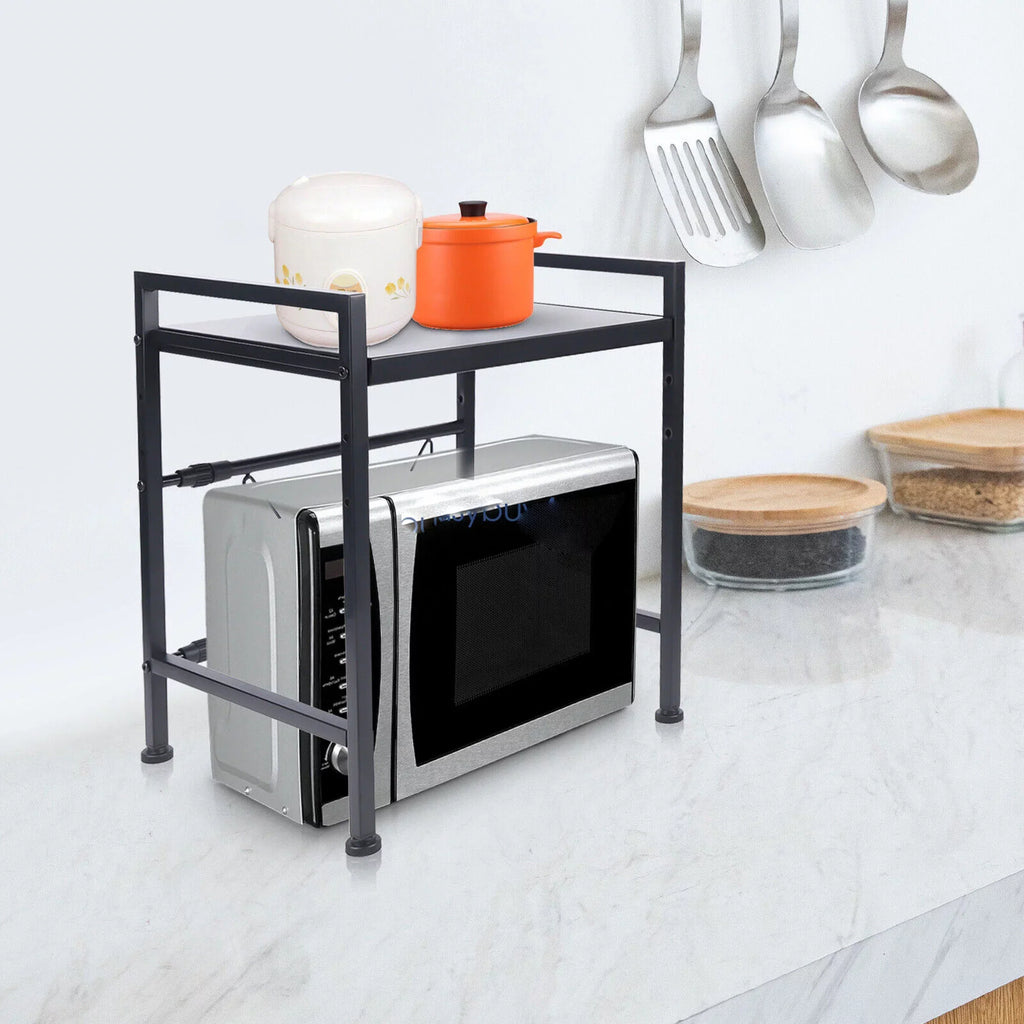 14.5~22.8 Stand, Shelf Rack, Oven Retractable Expandable Metal Kitchen Rack, Single Microwave Oven Cabinet Oven Rack inch Condiment Storage Microwave Countertop Tier Microwave