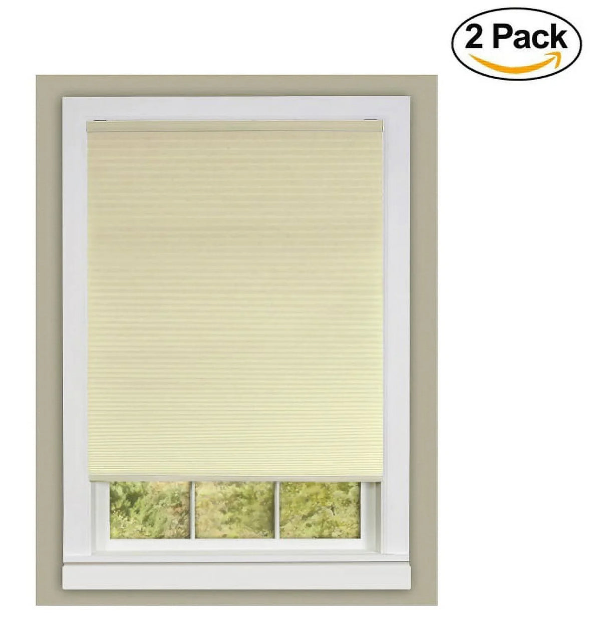 (Set 64-Inch, Shade, Achim Pleated Window 2) Furnishings Home Alabaster of by Honeycomb Cordless 29