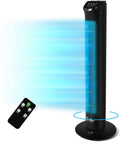 32"Tower Simple Oscillating Black Floor Bladeless with 90° Standing Fan Speeds, Remote, Fans, 4 Fan, with Deluxe Fan