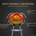Grilling Grill Backyard BBQ Black) Kettle Charcoal & Pitmaster Grill Tailgating Stainless & for (18" Steaks, Backyard Burgers, Steel Portable Standing Cooking Outdoor