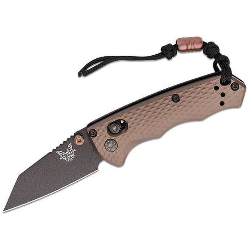 Dark Cobalt Billet BM-290BK-1 Folding CPM-M4 Flat Earth Black Blade Handles - Aluminum Knife AXIS Benchmade Wharncliffe