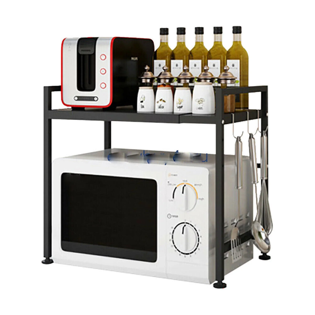 14.5~22.8 Stand, Shelf Rack, Oven Retractable Expandable Metal Kitchen Rack, Single Microwave Oven Cabinet Oven Rack inch Condiment Storage Microwave Countertop Tier Microwave