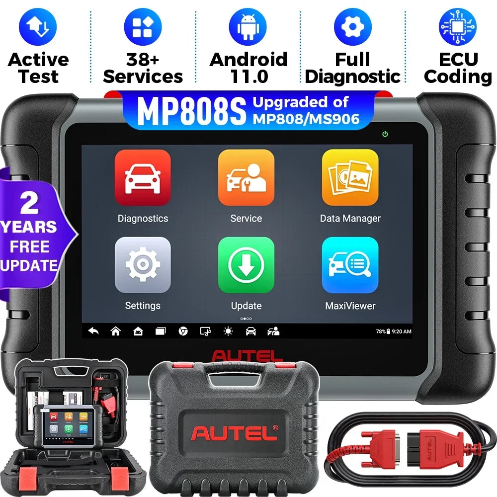 MP808S Diagnostic System Diagnostics MaxiPRO Coding, ECU Scan Car Test, Autel Update Active Year Tool Service, 2 30+ Free All