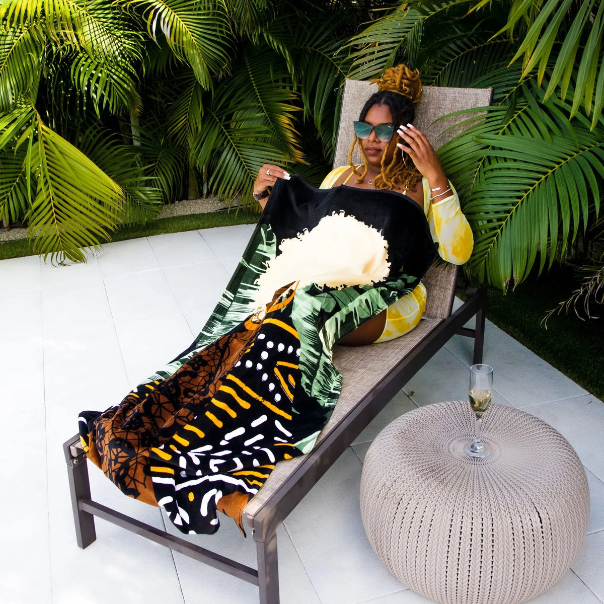 My Fro Plush Ziggy Pardon Cotton Piece 1 Large for 60", Beach Towel Women, 30" x