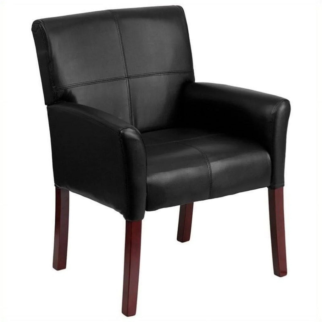 Chair Executive Side with Lane Legs in Mahogany Kingfisher Black Guest