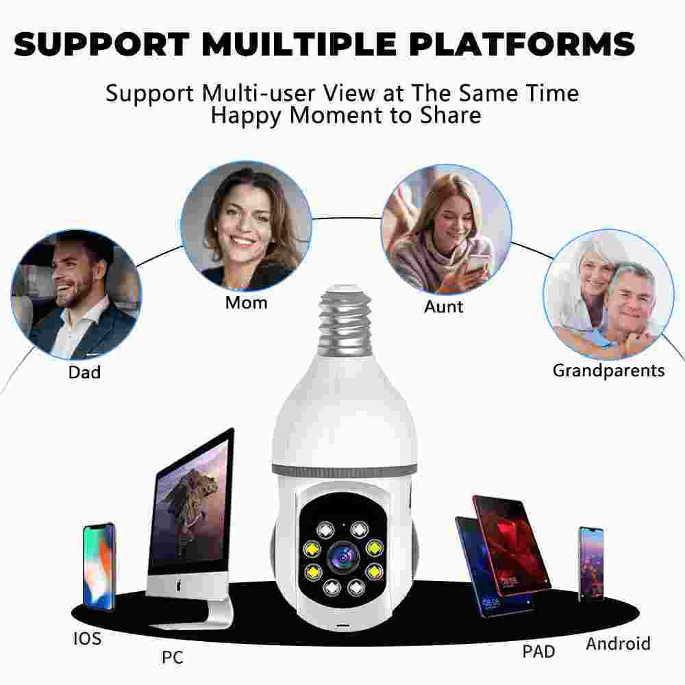 WiFi Cameras Clear Bulb Kepeak with Detection, Home Vision Security Motion Camera,