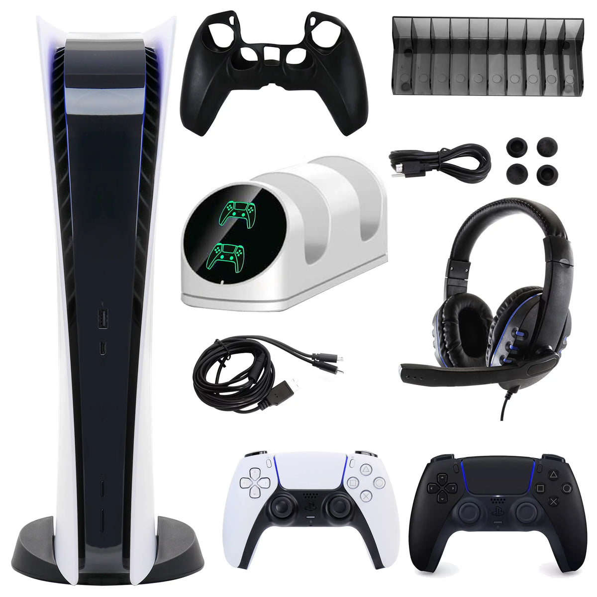 Dualsense Kit Console with PlayStation Extra Version) Digital (PS5, Sony Accessories Black Controller 5 Digital PlayStation and