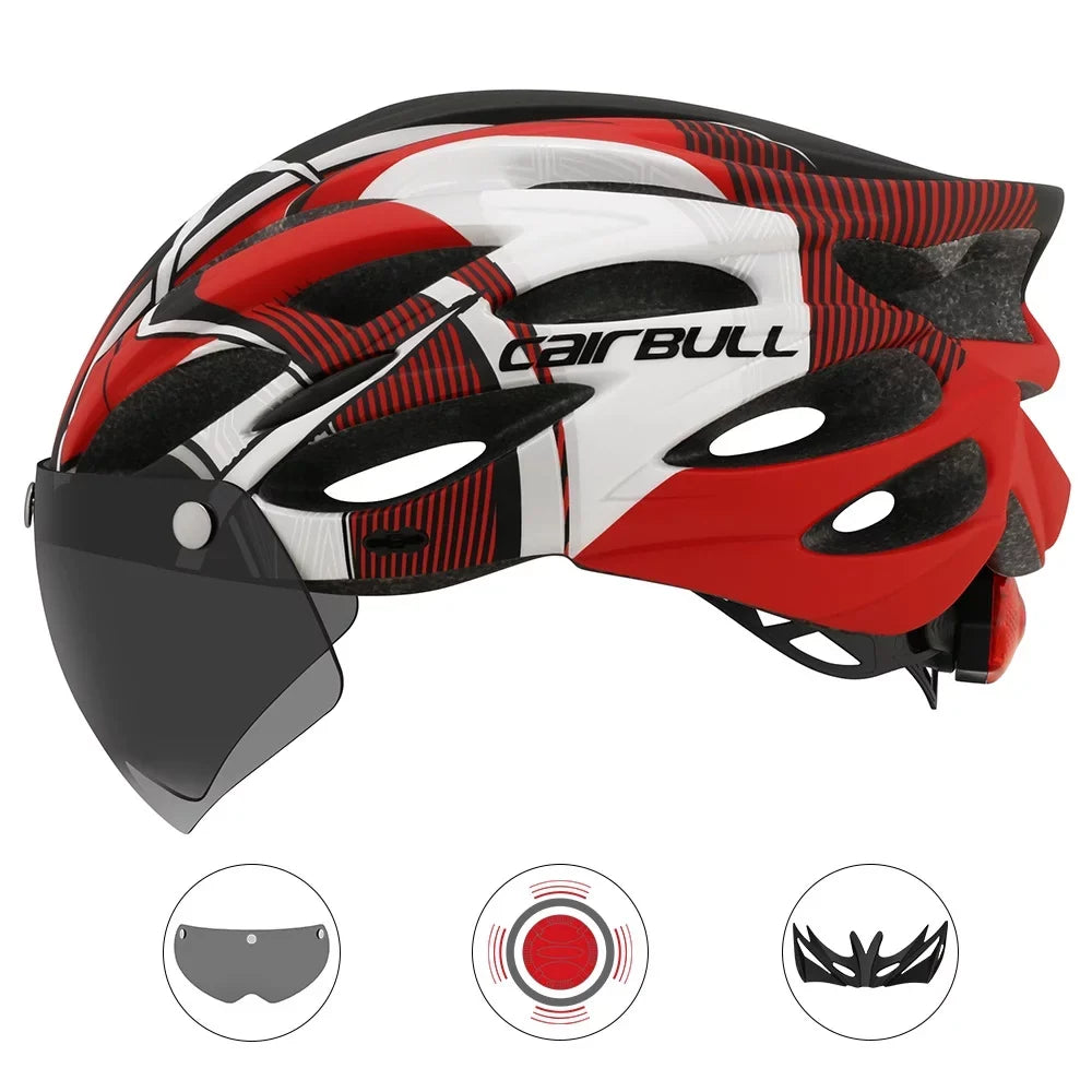 Riding Mountain And Helmet Lens With Riding Helmet 6588 Riding Road Helmet Taillight Brim bike Equipment