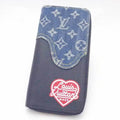 Unisex M81107 LOUIS Leather/Monogram Zippy x Navy Zipper VUITTON Blue Long Round Denim Louis Vertical (Good) Monogram Pre-Owned Wallet Vuitton