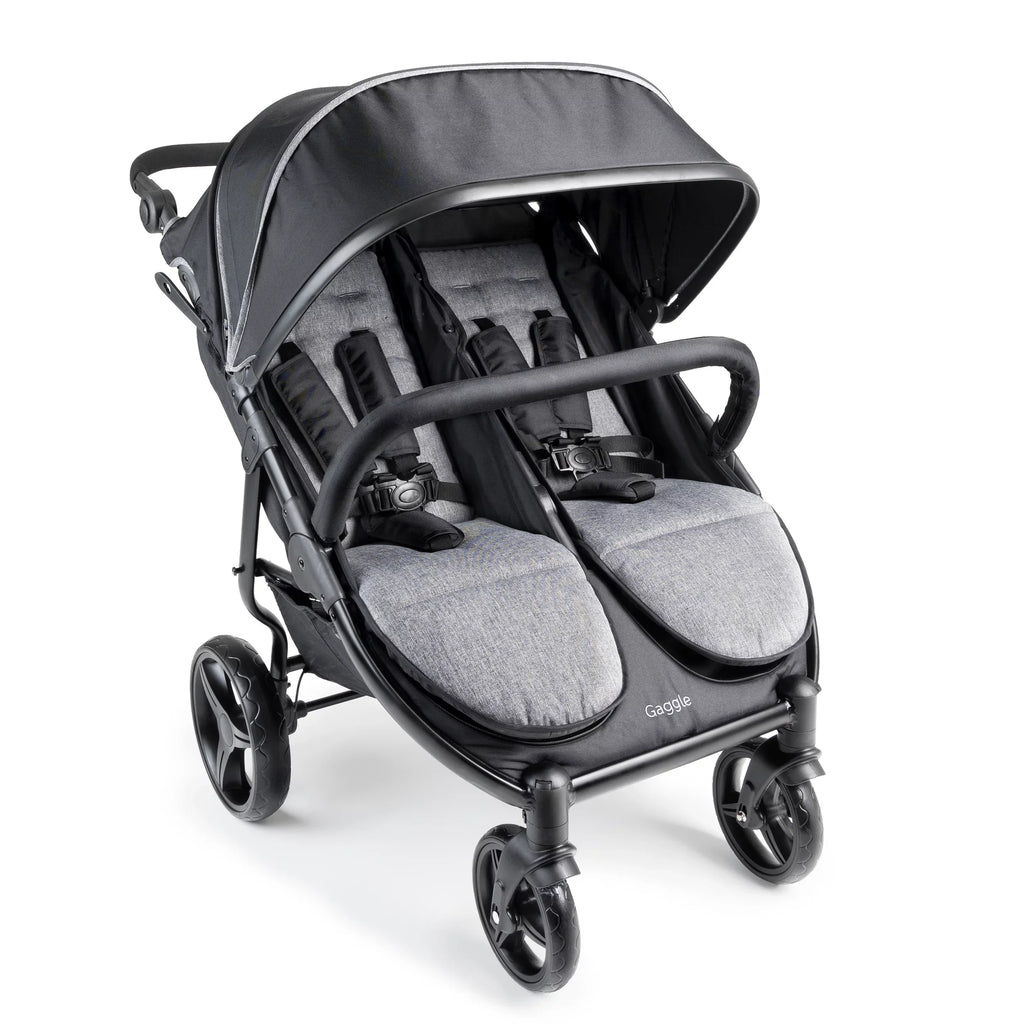 Gaggle Black/Gray Expandable Stroller Roadster Canopy, with Double