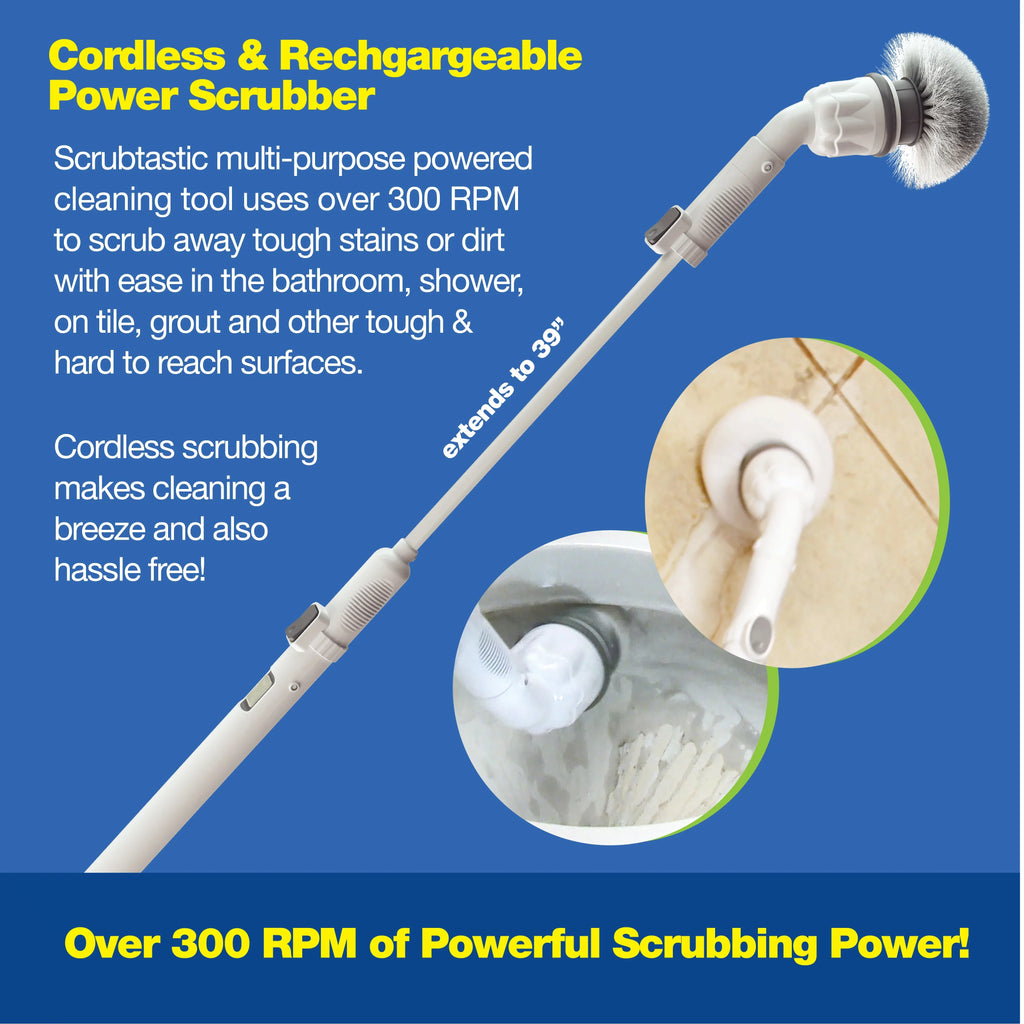 Scrubber Spin Surface Cleaner, Pack and & Brush 1 Multi-Purpose Heads Electric Scrubber Scrubber Scrubtastic 3
