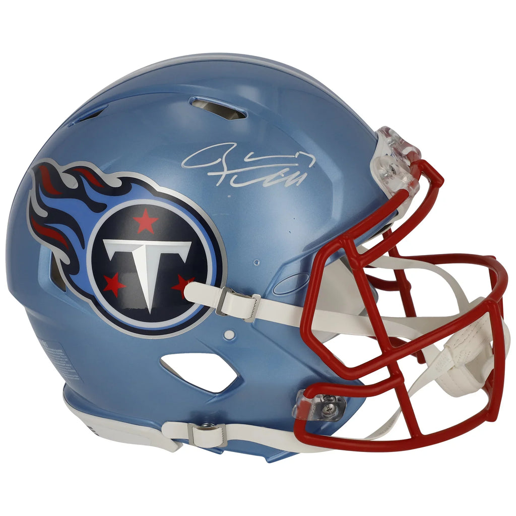 Autographed Titans Flash Ryan Tannehill Helmet Riddell Authentic Tennessee Speed
