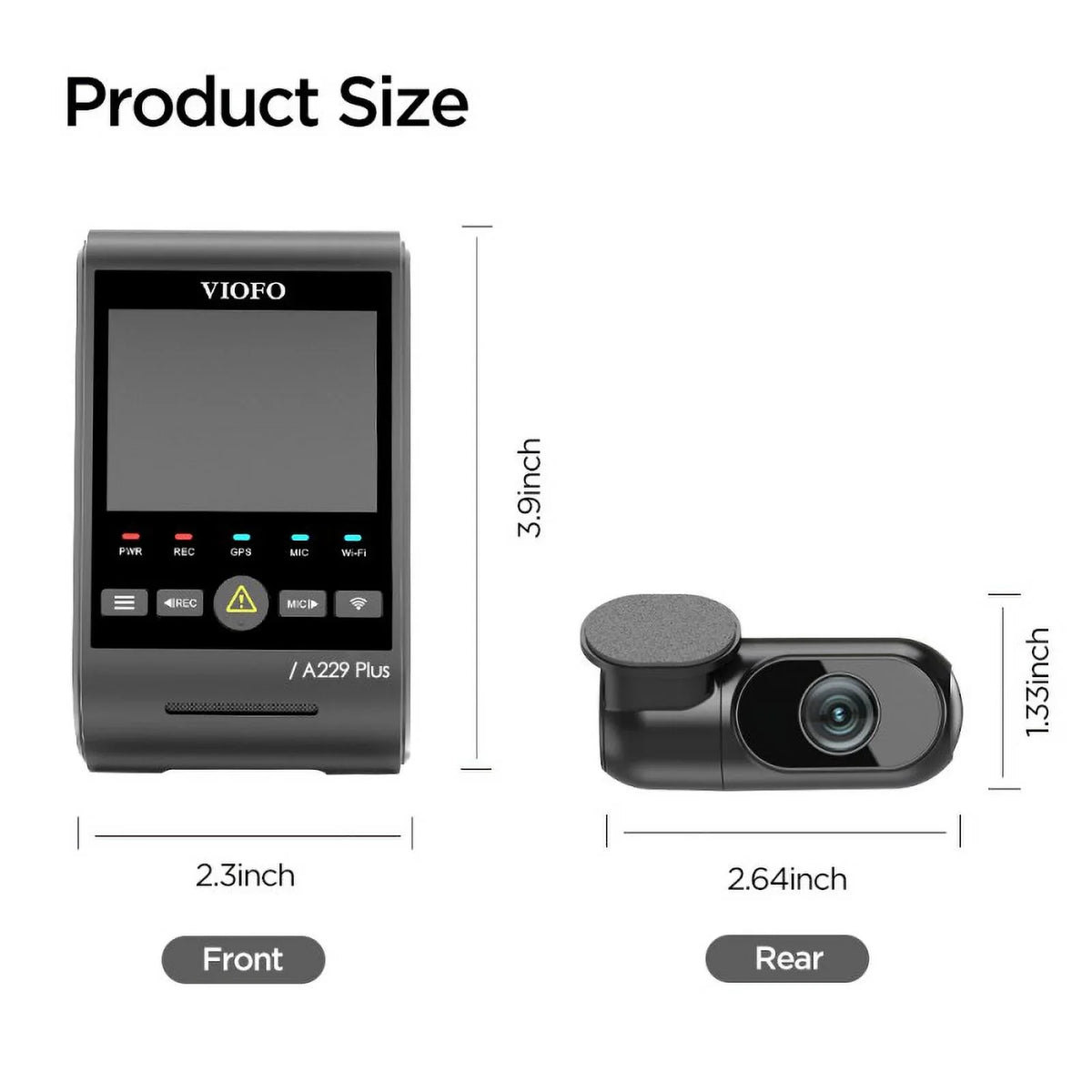 with A229 QHD Support Max Voice 2, VIOFO Cam 2-Channel Dash 2K/2K Wi-Fi, Control, GPS, Mode, Plus STARVIS 512GB Parking