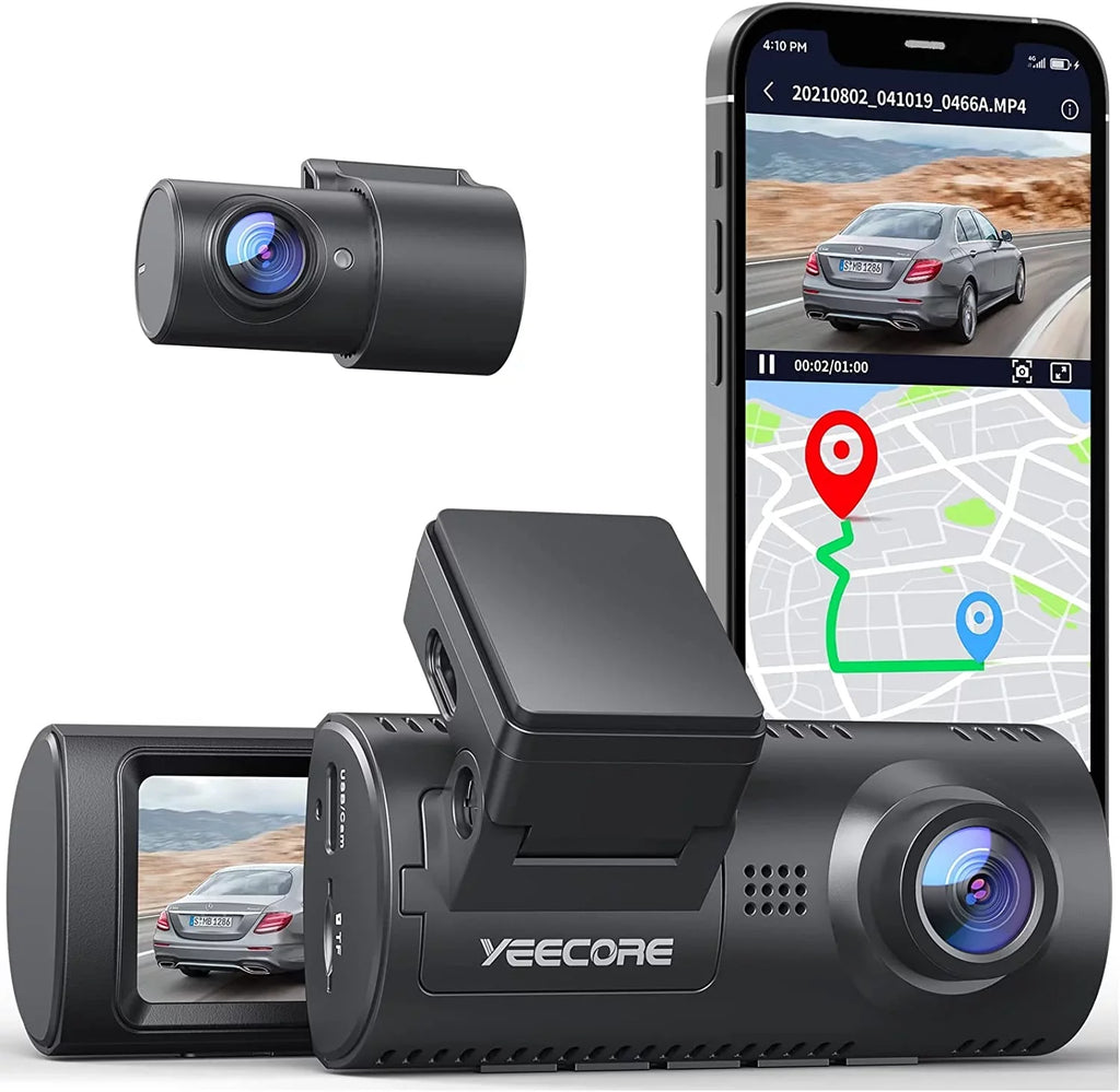 Magnetic WiFi Dual Mode, Front and Record Dam, G-Sensor, App Built-in Dash Night Super Control, Dash D32 Cars Accident Camera Cam Rear, for Mount, Yeecore 2.5K+1080P Parking Portable Vision, GPS, Dash