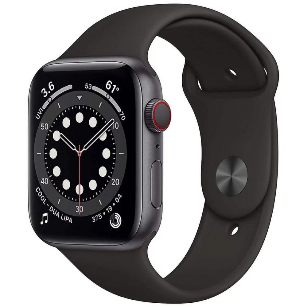 (2020) Fair Watch Black Aluminum + Cellular - GPS Case - Sport Gray 6 44mm Series Space Apple Unlocked - Band Pre-Owned