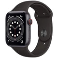 (2020) Fair Watch Black Aluminum + Cellular - GPS Case - Sport Gray 6 44mm Series Space Apple Unlocked - Band Pre-Owned