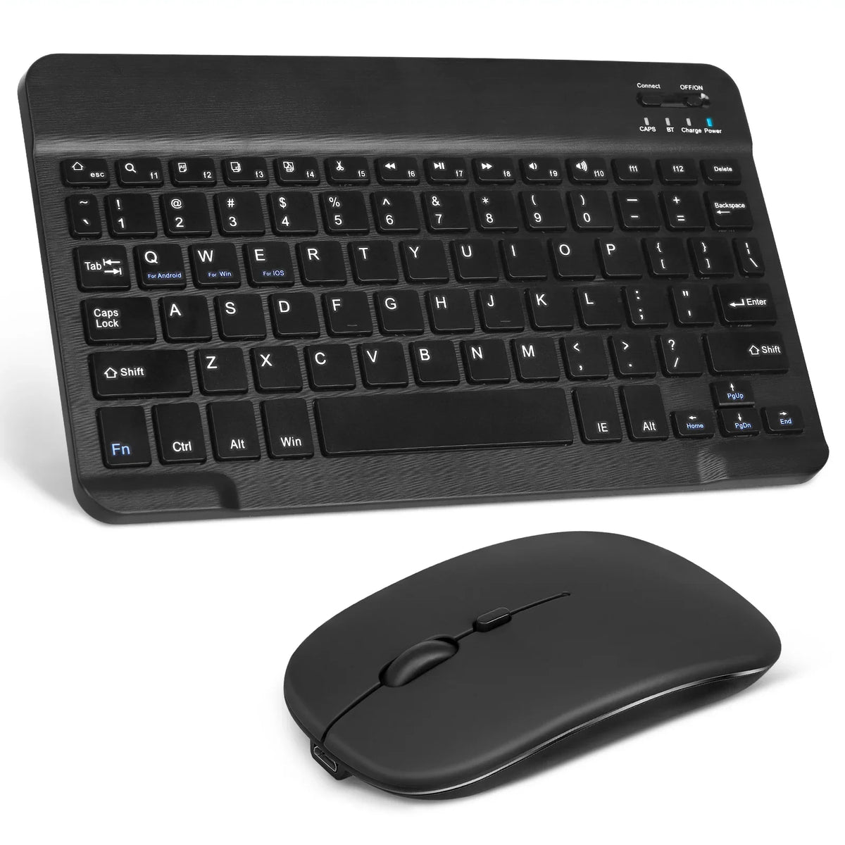 Onyx Combo All Keyboard Keyboard Bluetooth for Slim Rechargeable Pro Mouse Bluetooth and Ergonomic Ultra 30 Full-Size and ZTE Mouse - and 5G Enabled Mac/Tablet/iPad/PC/Laptop Black Axon