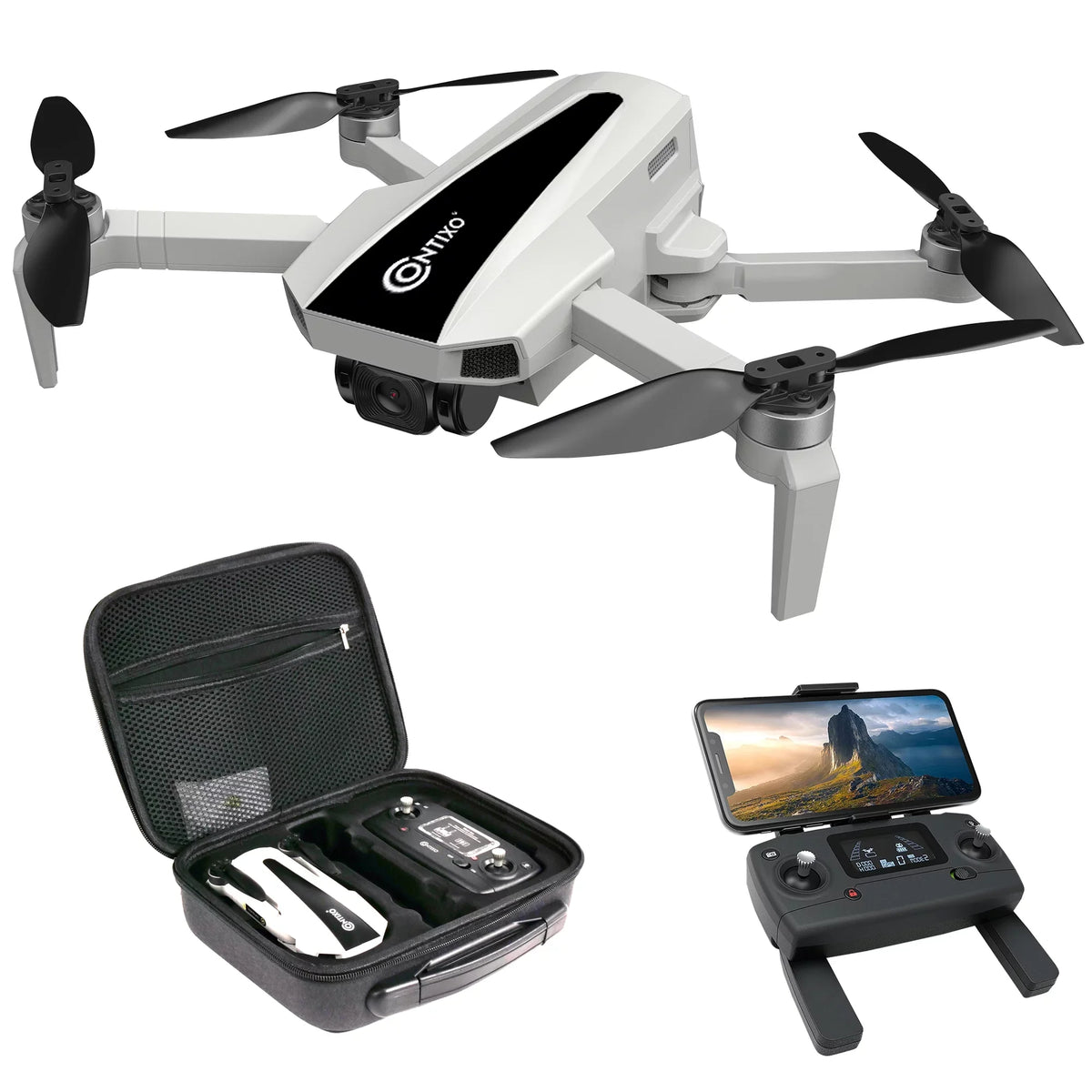F31 Contixo Foldable Beginners for with and FPV Camera, Quadcopter Pro Adults 2.5K Drone GPS Wifi