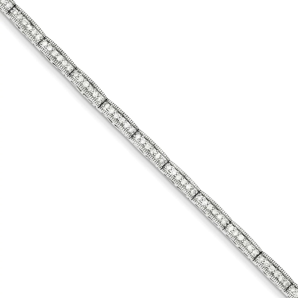 Carat Diamond 14k White Gold Bracelet. 1.02ct Wt- Fancy