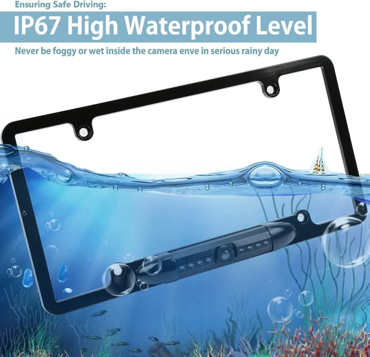 AVH-120BT Plate CAM108 HD Waterproof Pioneer DMH-100BT Vision Camera AVH-210EX Night Angle with Backup DMH-WT8600NEX View AVH-2550NEX Radio Compatible DMH1770NEX License Car DMH-160BT Rear 170°