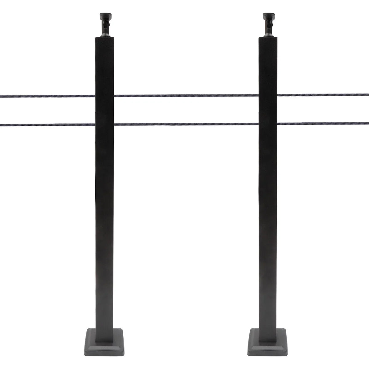 Two Concrete Post Railing Level System Sides Steel Cable Wood Deck Level Railing Pre-Drilled Post Square 36''x2''x2'' Stainless Cable Fence for