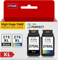 2 Pack Ink Cartridge Printer 276XL Black/Tri-Color 275 TS3522; Ink Replacement 275XL 276 for TS3520 Canon