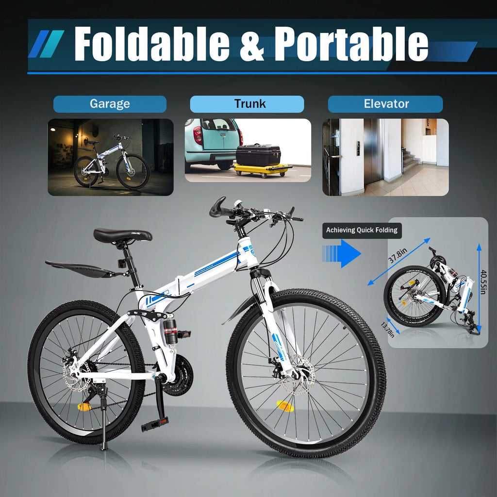 MTB Bicycle Disc Speed SHZICMY Bike Bikes Dual Folding 21 School Mountain Men 26" Brake