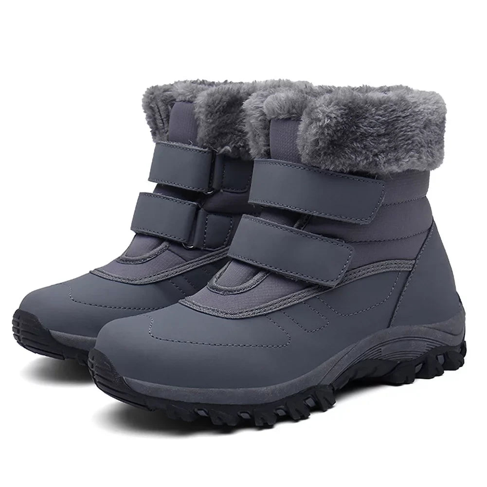 Boots and Waterproof Shoes Snow Fur Lined Hook Warm Thickened Winter Faux Loop Booties Walking Outdoor Women's