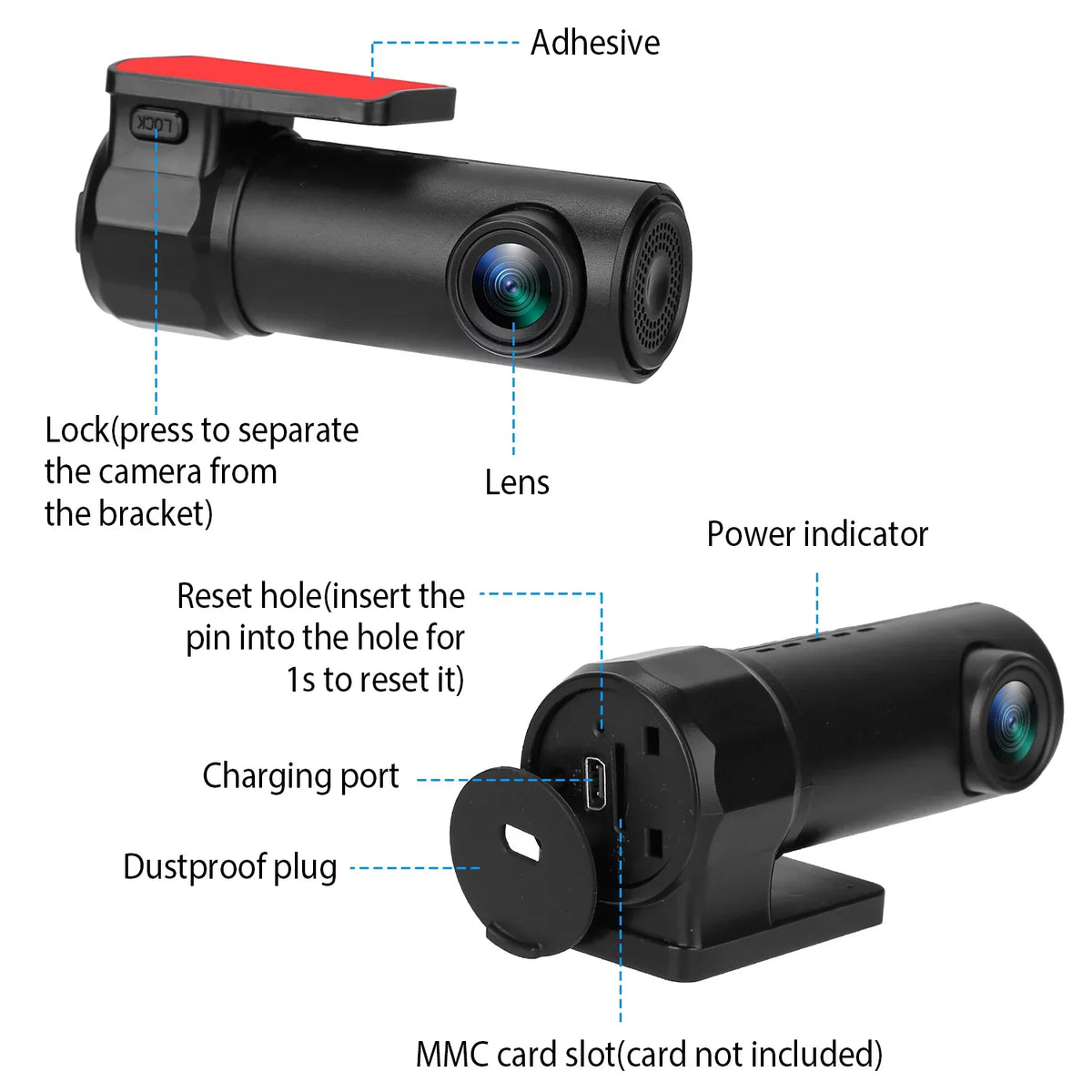 Recorder Looping Dash iNova 170°HD App Car Car Recording Camera 1080P Wifi G-sensor Cam DVR