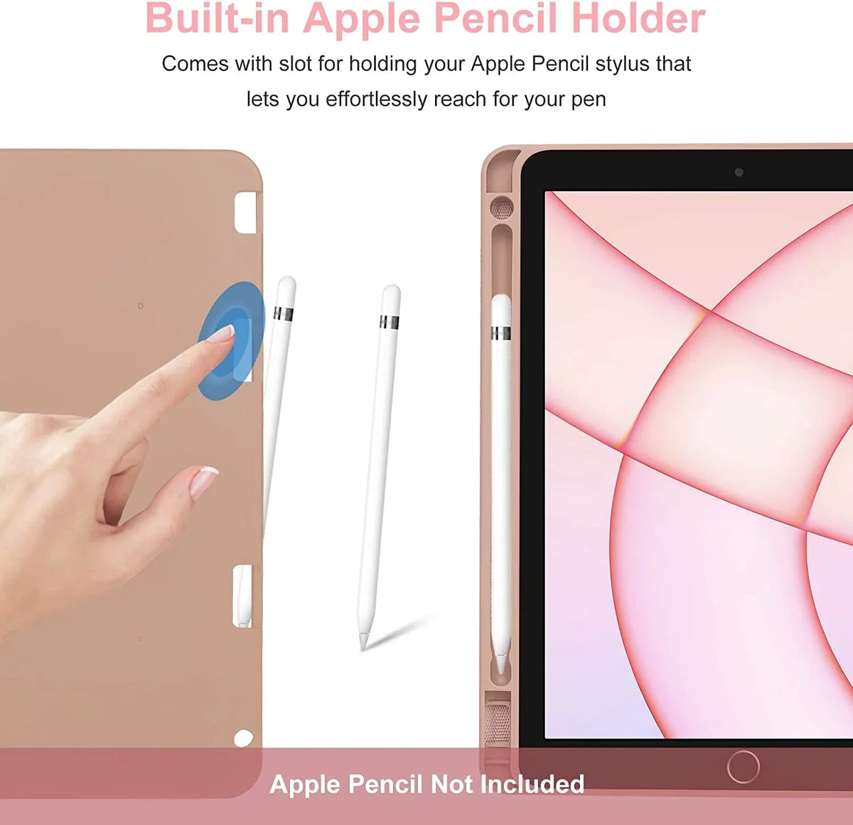 Bluetooth Gen Holder Pencil iPad Keyboard Pink 2022 Case Apple 5th for Keyboard iPad Air Kvago Built-in