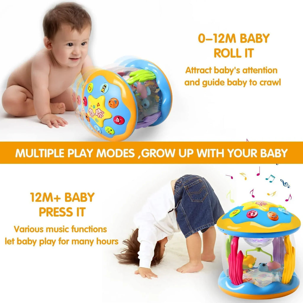 Toys Months, for Ocean Baby Up Months Light Musical Girls 6-12 Toddlers Learning 3 1 Baby for Toys 2 Year Old Toys Crawling Infant Gifts Boys 12-24 Tummy Toys Projector Time