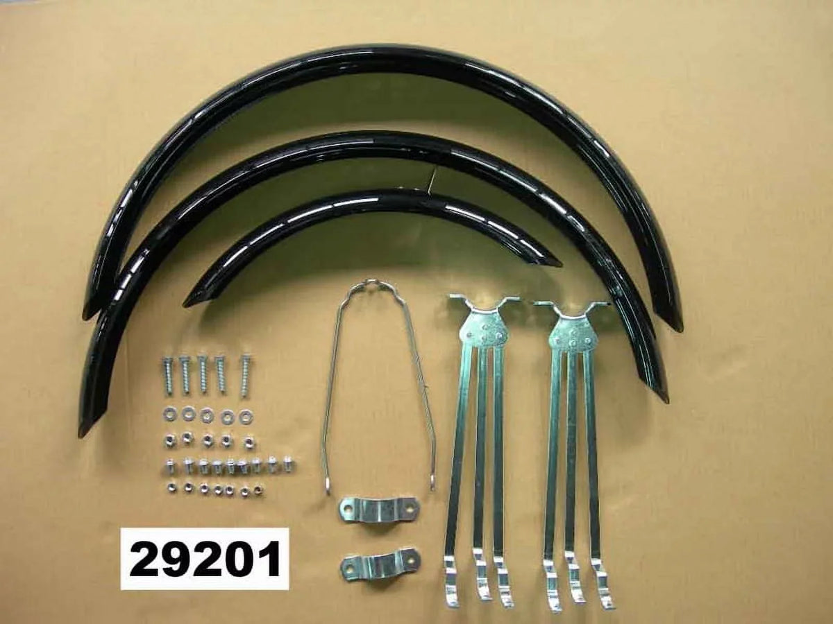 EZ-3 Rear 20" Seeker Black Two Front Sun Recumbent / Fenders Set 16" Trike