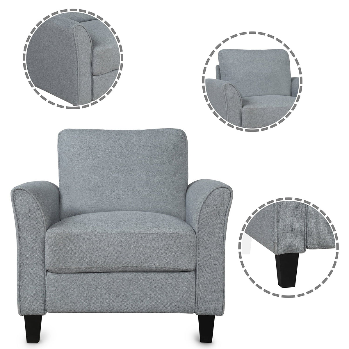 and Room (Gray) chair Anself Sofa Furniture 3-seat Living