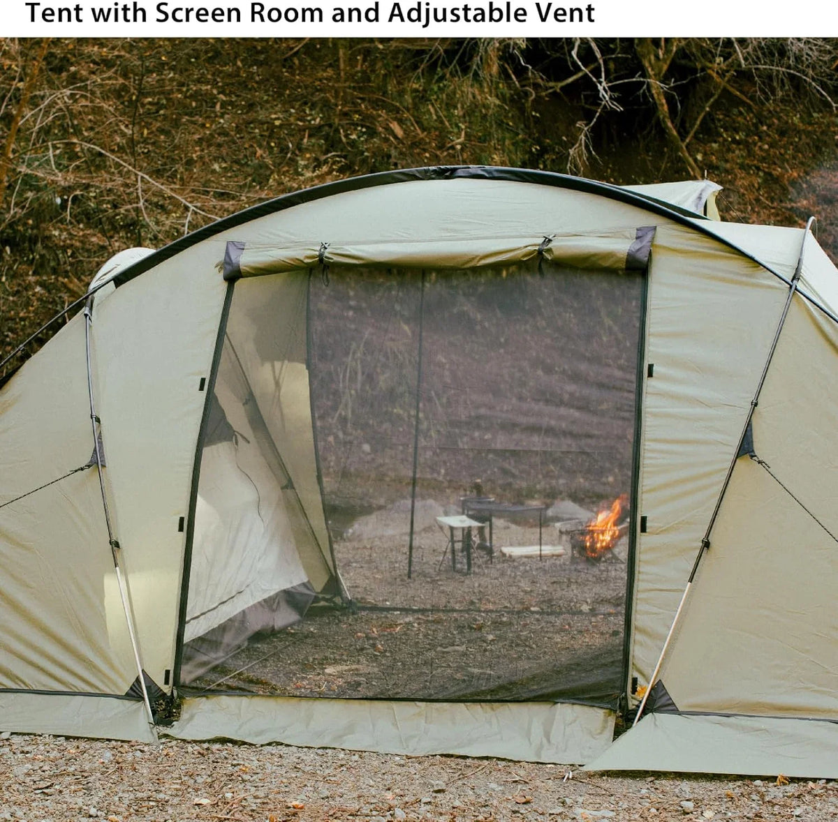 Divider, Screen Room Glamping Room YANPO Person Durable Large with Tent Setup Easy Tent with with Tent Porch, Weatherproof 2/3/4/5/6 Family Tent, Camping