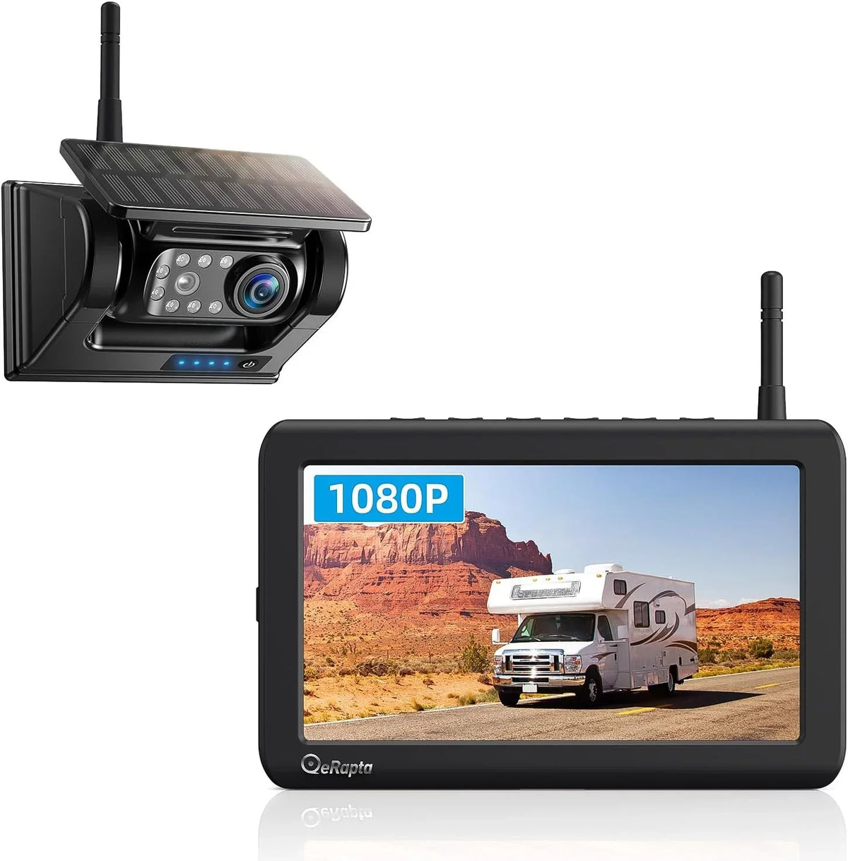 1 Solar DIY Waterproof Wireless Magnetic Drilling Min 5'' Monitor No X5 eRapta Backup Installation HD 1080P Camera