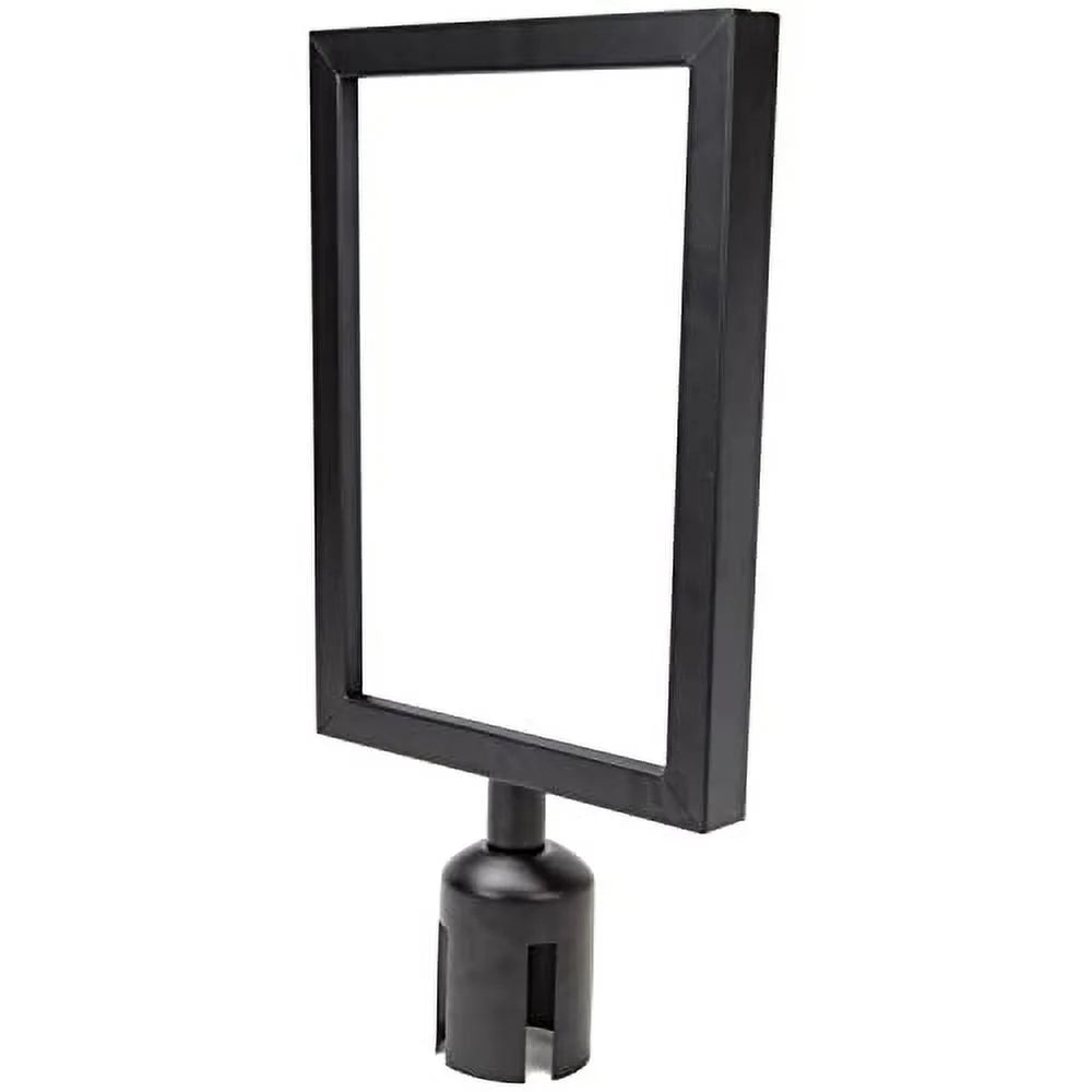 2" Belt Sign Pudgy Supplies Retractable Portrait Stanchions Party 11" x Diameter 8.5" Holder Pedro's Frame Metal Double-Sided Stanchion Black for - by