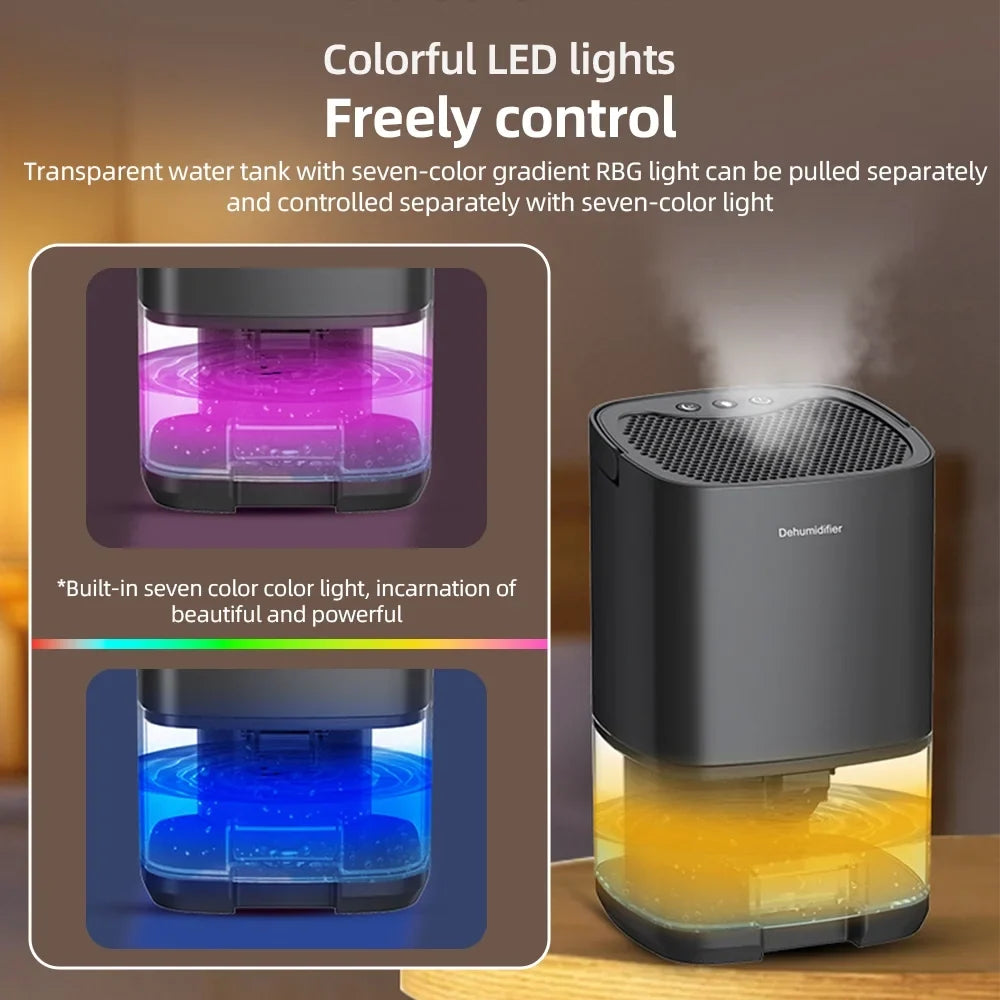 Dehumidifier LED Quiet 34 Basement Small for Lixada Bedroom Home Portable Oz Bathroom Off Auto 7 Shut Colors