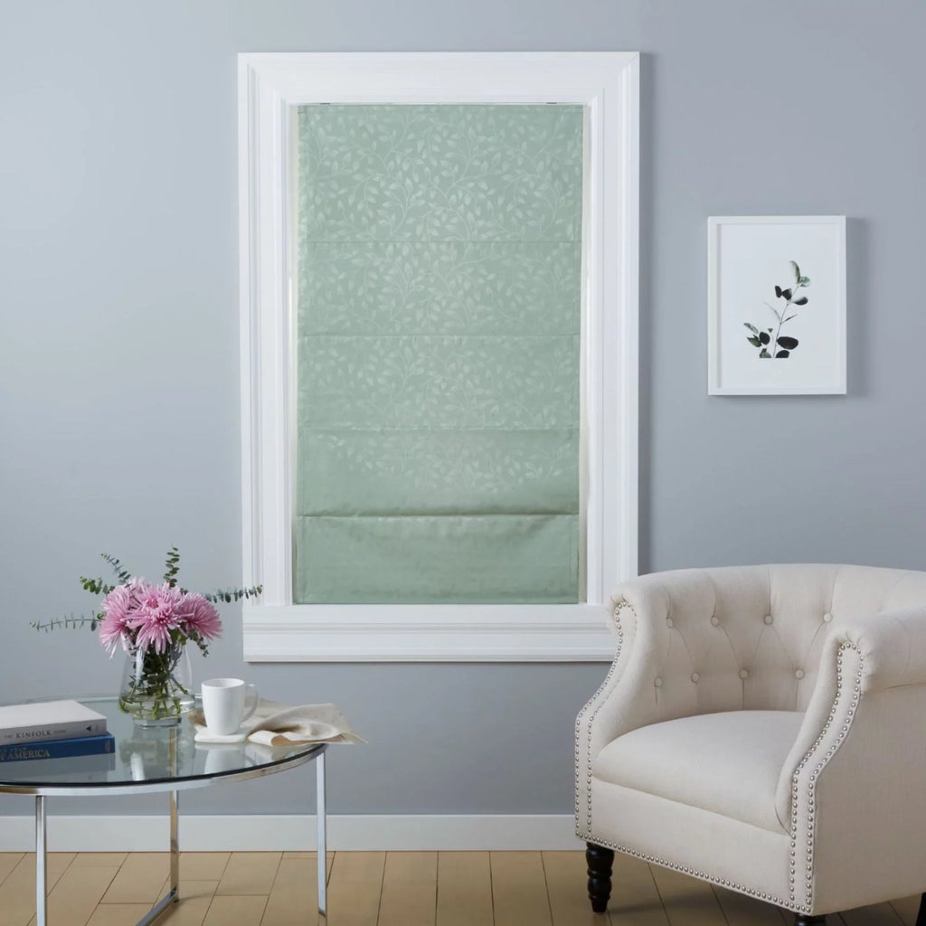 Bolan Shade, Exclusive Botanical 27"x Roman Home Total Blackout 64", Sage