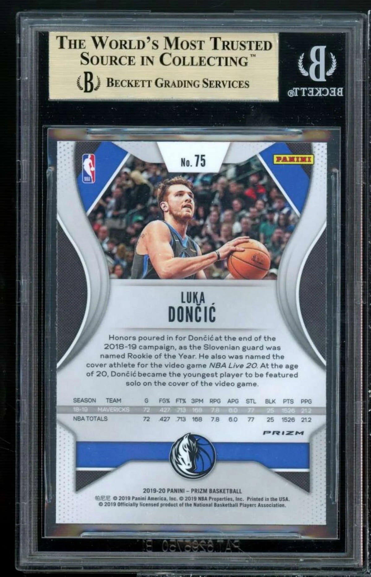 Prizm 9.5) #75 2019-20 Prizms Panini 9.5 9.5 Card Green Doncic Luka BGS (9 9.5