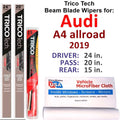 w/Rear (Set Wiper allroad of Beam 2019 Audi Wipers 3) Blade A4