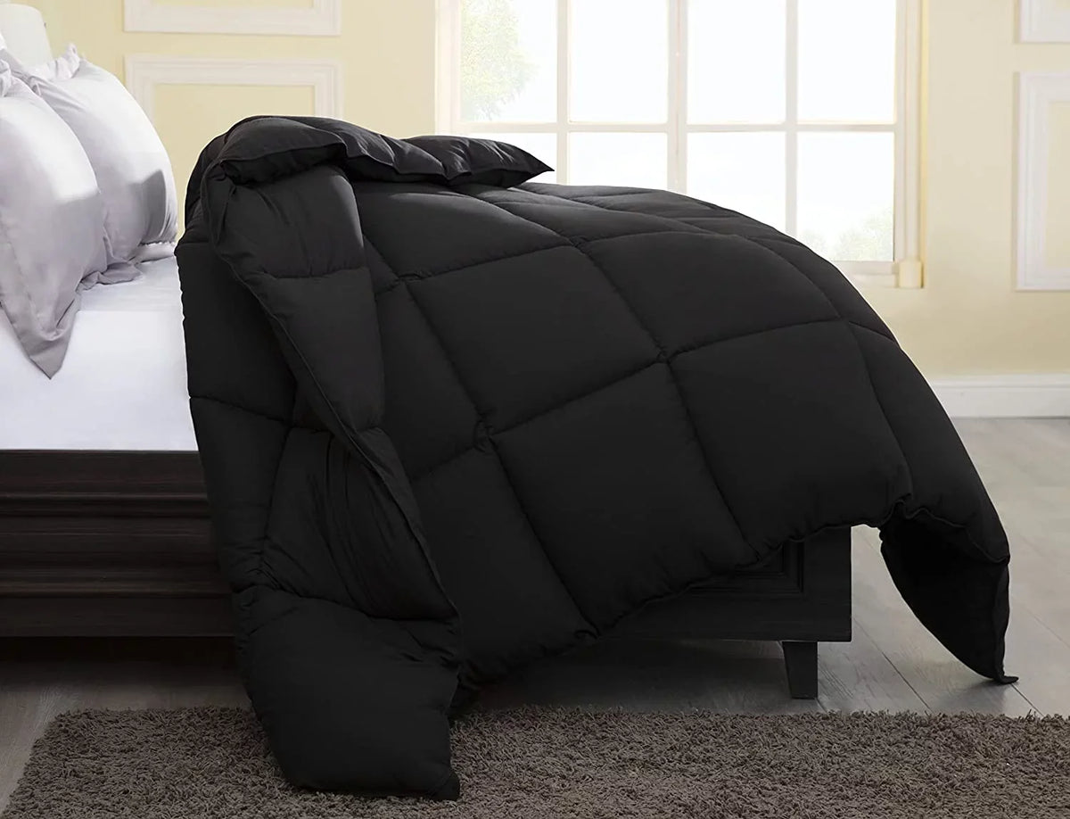 Alternative California Chezmoi Microfiber Size King, Collection Stitch Duvet - Fill - All (Cal Box Plush with Corner King Insert - Quilted Tabs Comforter Down Black) Season