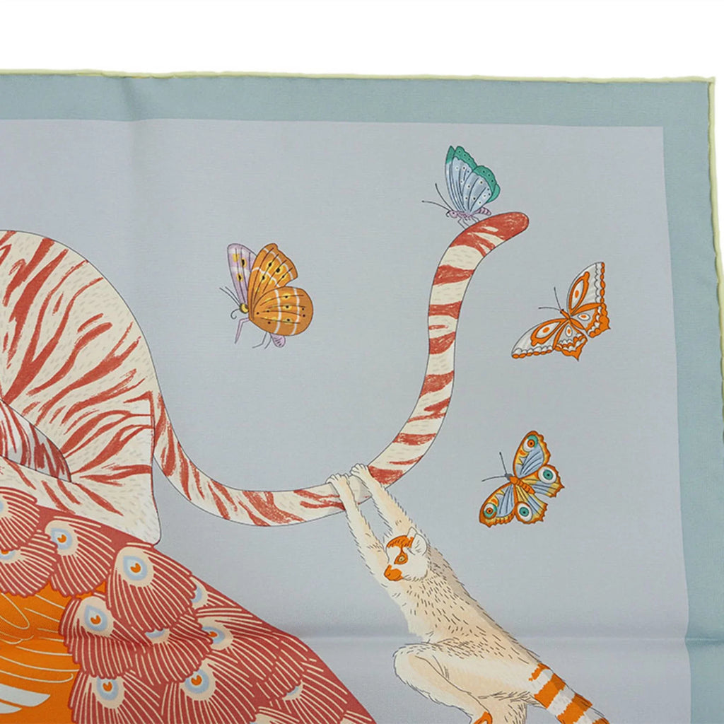 Story Glacier Blue 2022AW Purchased 90 Men's in Silk July H003875S Women's (Like New) Pink Multicolor HERMES 2022 Scarf Carre Muffler Hermes STORY SCARF90 Pre-Owned