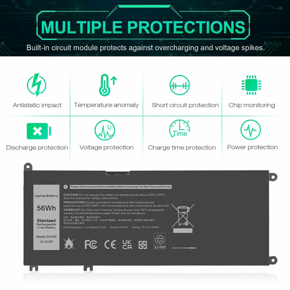 W7NKD 33YDH Latitude 3380 US P30E001 Battery 3490 3480 3590 Dell For Laptop 3580