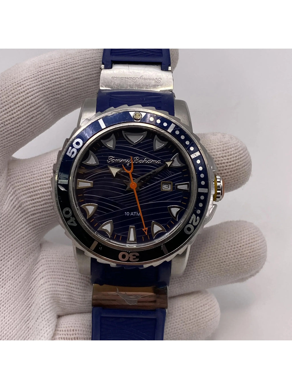Pre-owned Quartz Tommy Bahama (Good) Mens Steel TB00101-01 Watch