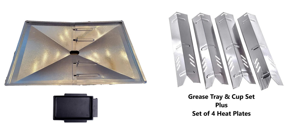 Backyard Grill Plates Grease Heat for 27") DynaGlo, Pack) to Set Pans Models Grill Drip BHG, Uniflame, (24.5" Adjustable Tray and (4