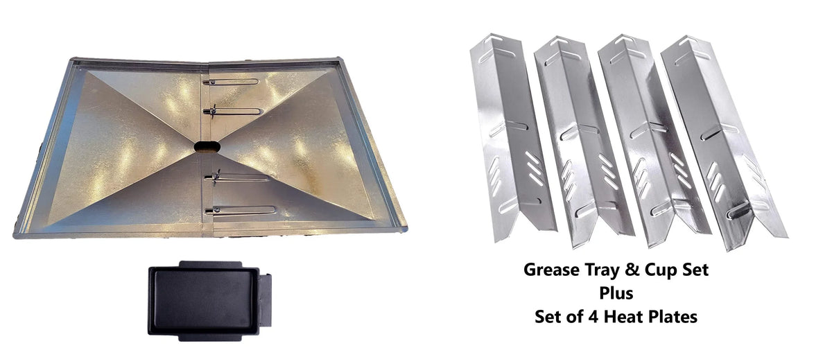 Backyard Grill Plates Grease Heat for 27") DynaGlo, Pack) to Set Pans Models Grill Drip BHG, Uniflame, (24.5" Adjustable Tray and (4